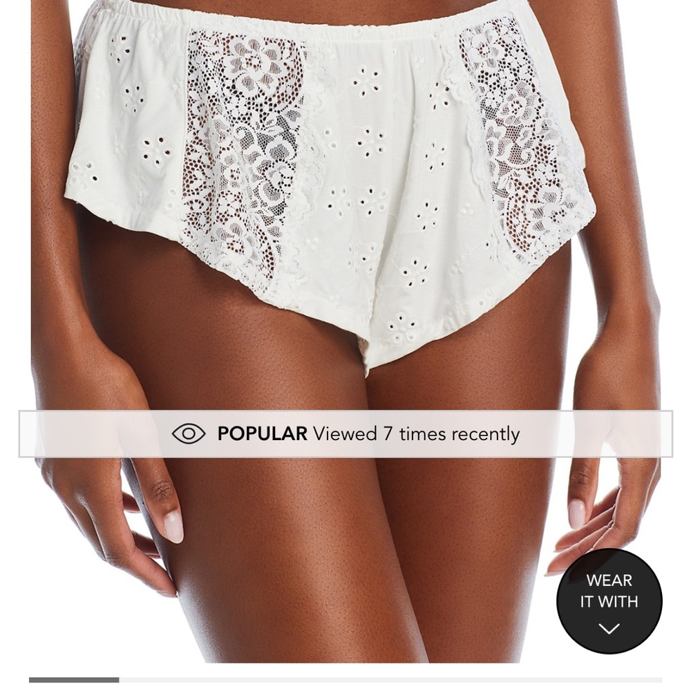 Honeydew Charli Lace Eyelet shorts in white.